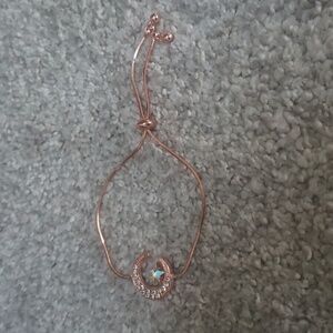 Rose gold moon and star bracelet